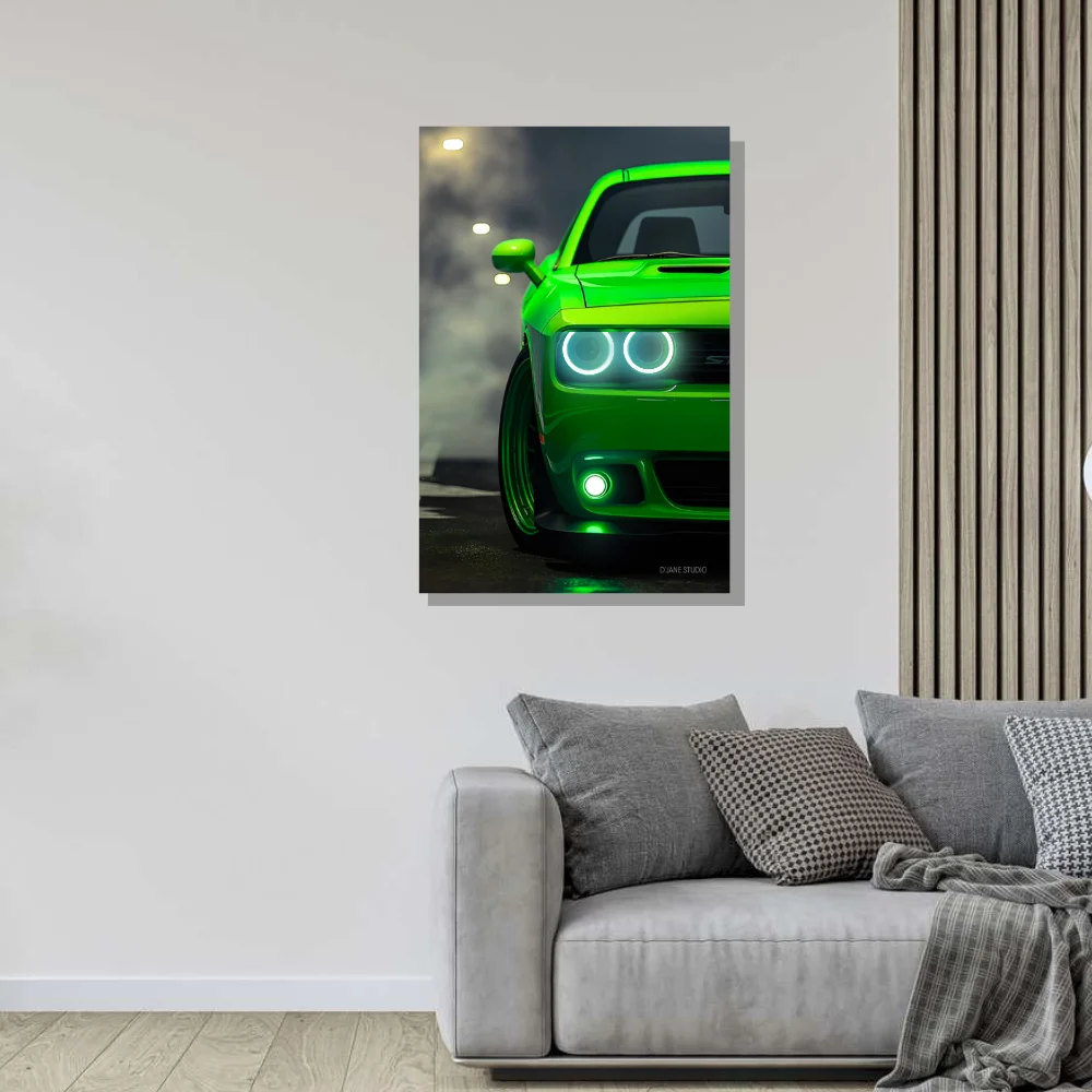Djane Studio Neon Wall Frame | Acrylic Neon Car Frame for Living Room, Bedroom, Office & Gaming Room | Modern Home Décor | Pack of 1 | Size 12x18 Inch